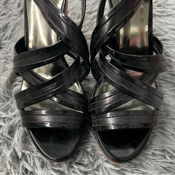 Coach Black Open Toe Heels Size 8.5 - Picture 2 of 10